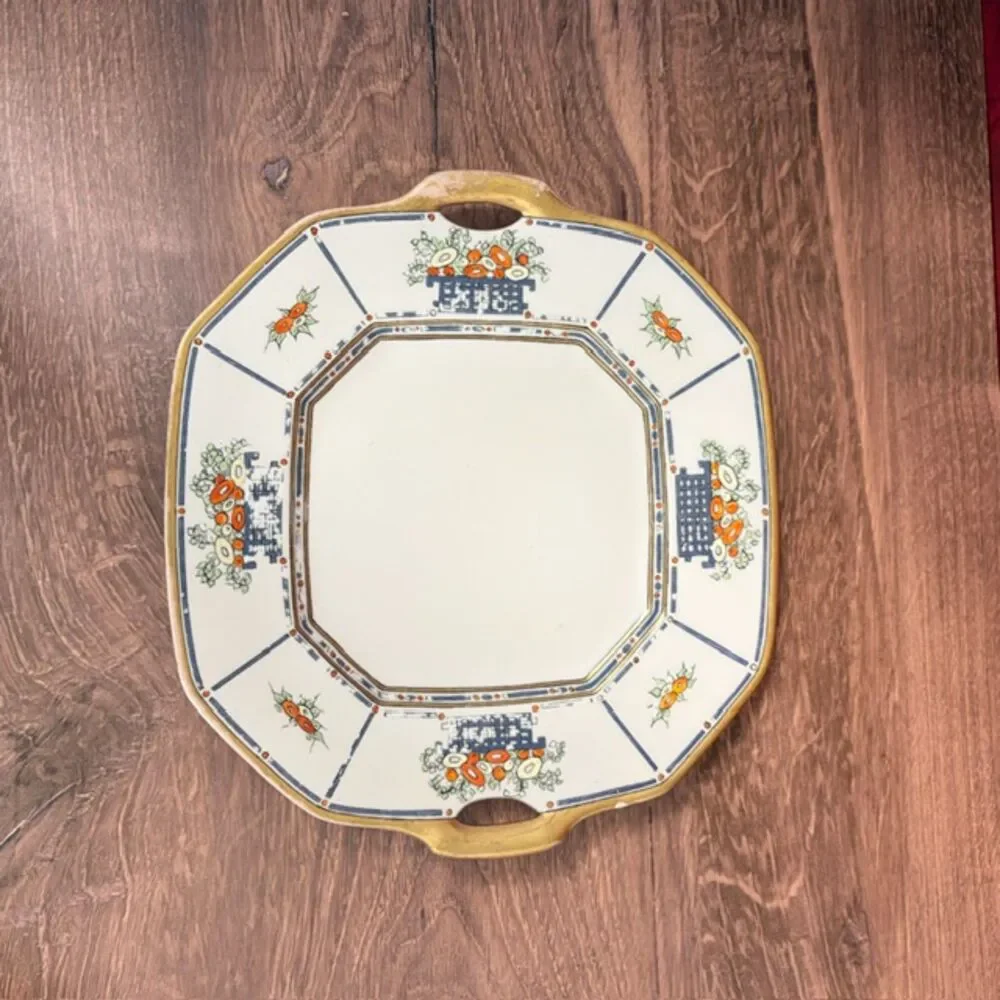 Antique B & O Co Limoges Handled Cake Plate Tray 10.5